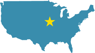 BlueOx US Map with a star in Iowa