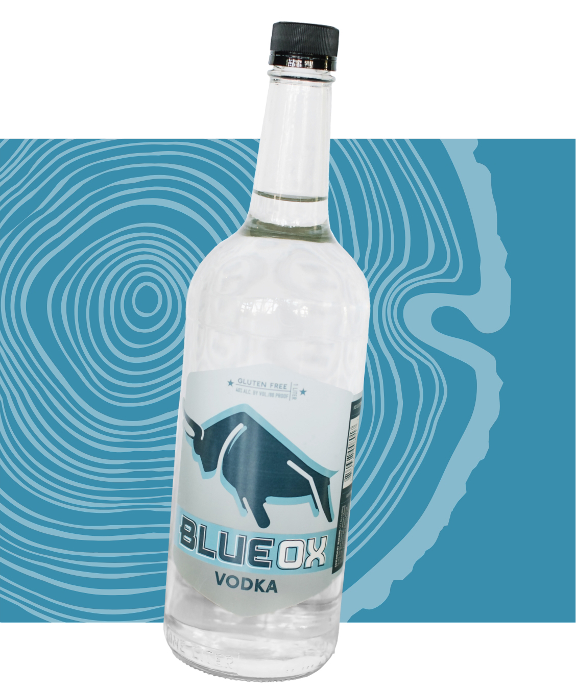 A bottle of Blue Ox vodka
