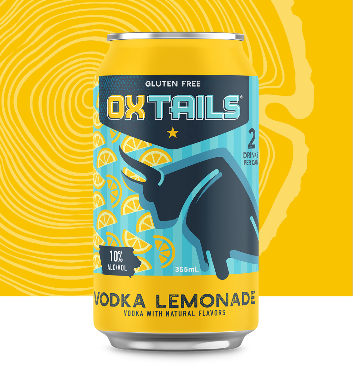 A can of OxTails Vodka Lemonade